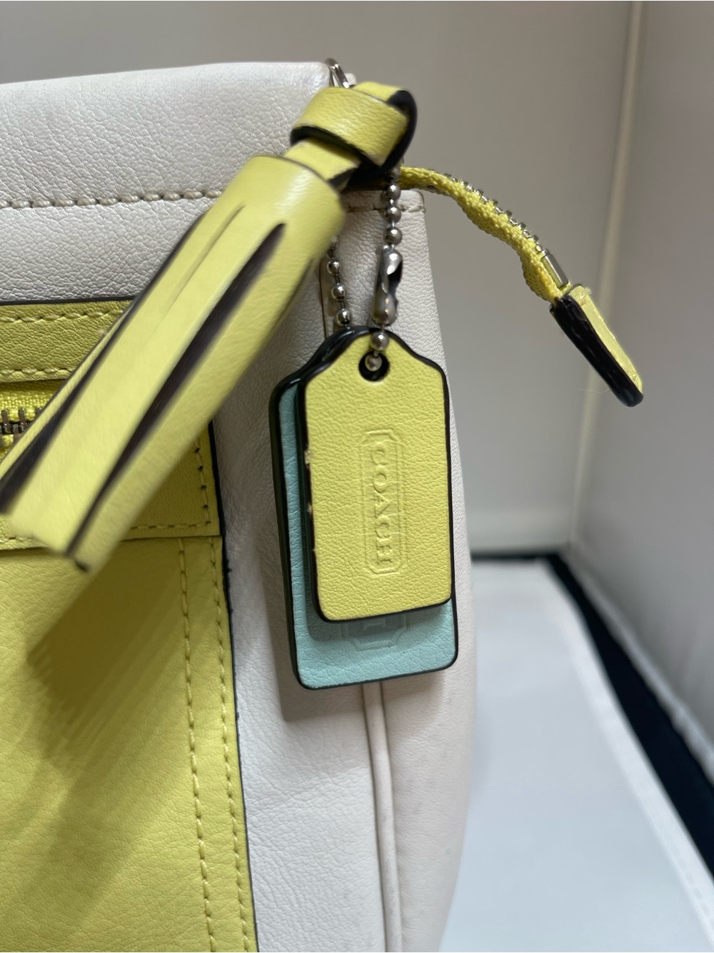Coach Yellow and Cream Legacy Leather Clutch - Picture 9 of 11